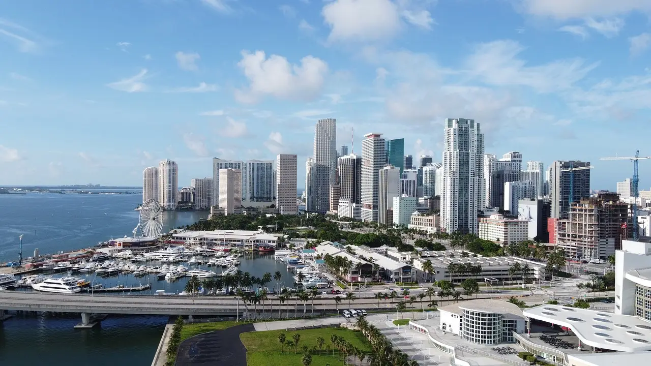 miami, bayside, city, buildings, port, bay, sea, ocean, skyscrapers, skyline, cityscape, downtown, urban, florida, united states, usa, america, miami, miami, miami, nature, miami, miami