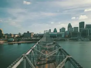 gray concrete bridge above body of water at daytime